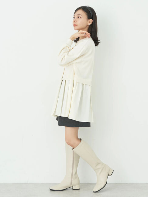 earth music&ecology「プリーツドッキングカーディガン」|カーディガン|