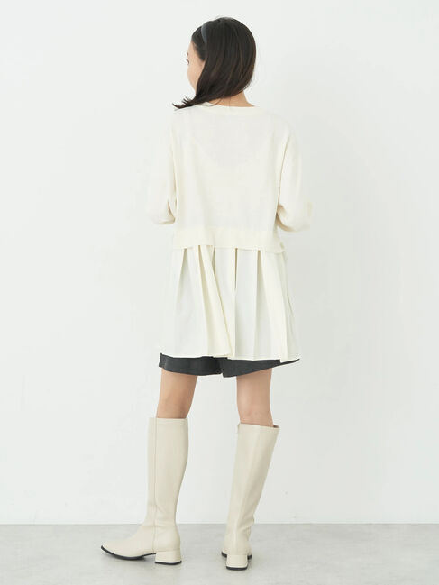 earth music&ecology「プリーツドッキングカーディガン」|カーディガン|