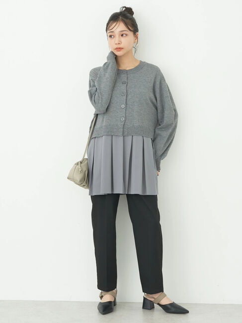 earth music&ecology「プリーツドッキングカーディガン」|カーディガン|