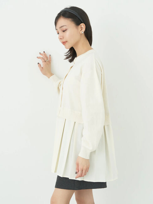 earth music&ecology「プリーツドッキングカーディガン」|カーディガン|