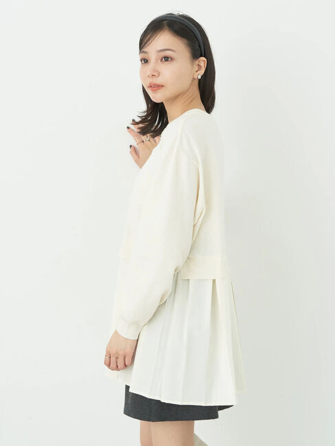 earth music&ecology「プリーツドッキングカーディガン」|カーディガン|