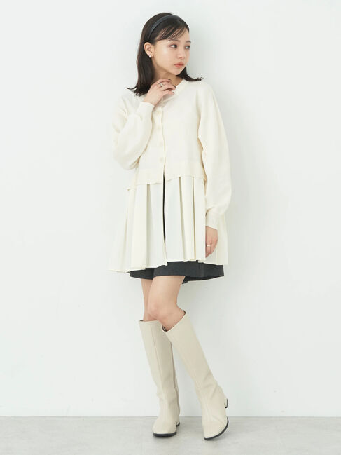 earth music&ecology「プリーツドッキングカーディガン」|カーディガン|