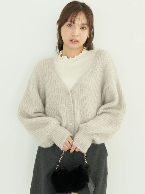earth music&ecology「ねこ毛ライク2wayボレロ」|カーディガン|Light Gray