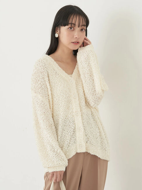 earth music&ecology「ぽこぽこヤーンカーディガン」|カーディガン|Ivory
