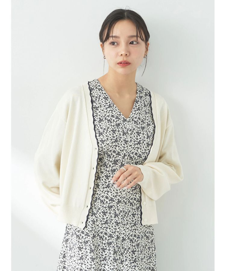 earth music&ecology「ちびスカラップカーディガン」|カーディガン|Off White