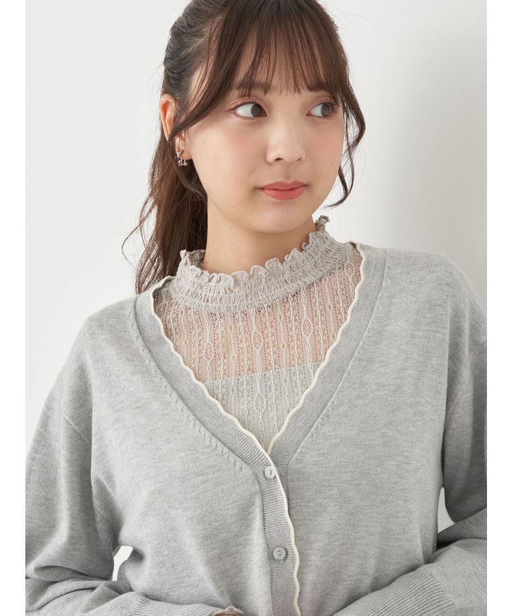 earth music&ecology「ちびスカラップカーディガン」|カーディガン|