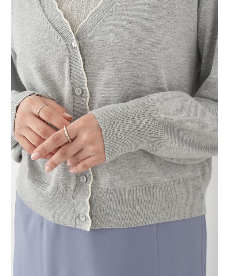 earth music&ecology「ちびスカラップカーディガン」|カーディガン|