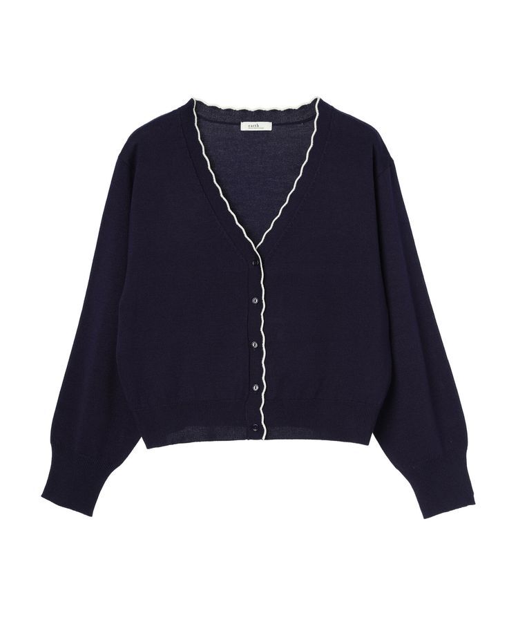 earth music&ecology「ちびスカラップカーディガン」|カーディガン|