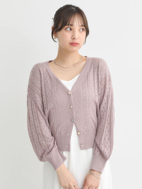 earth music&ecology「キラキラボタンハートカーディガン」|カーディガン|