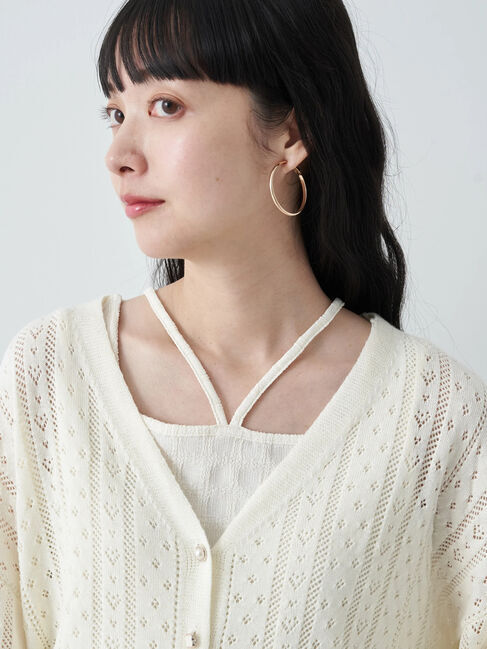 earth music&ecology「キラキラボタンハートカーディガン」|カーディガン|