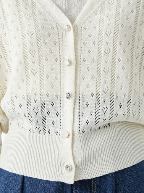 earth music&ecology「キラキラボタンハートカーディガン」|カーディガン|