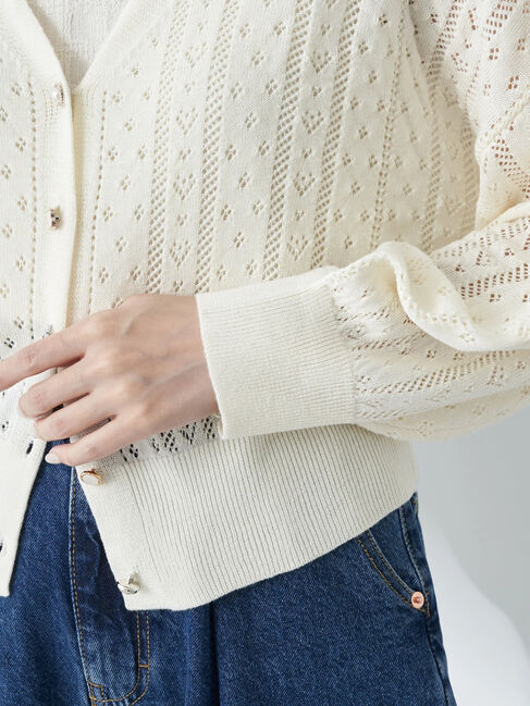 earth music&ecology「キラキラボタンハートカーディガン」|カーディガン|