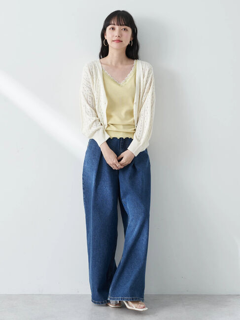 earth music&ecology「キラキラボタンハートカーディガン」|カーディガン|