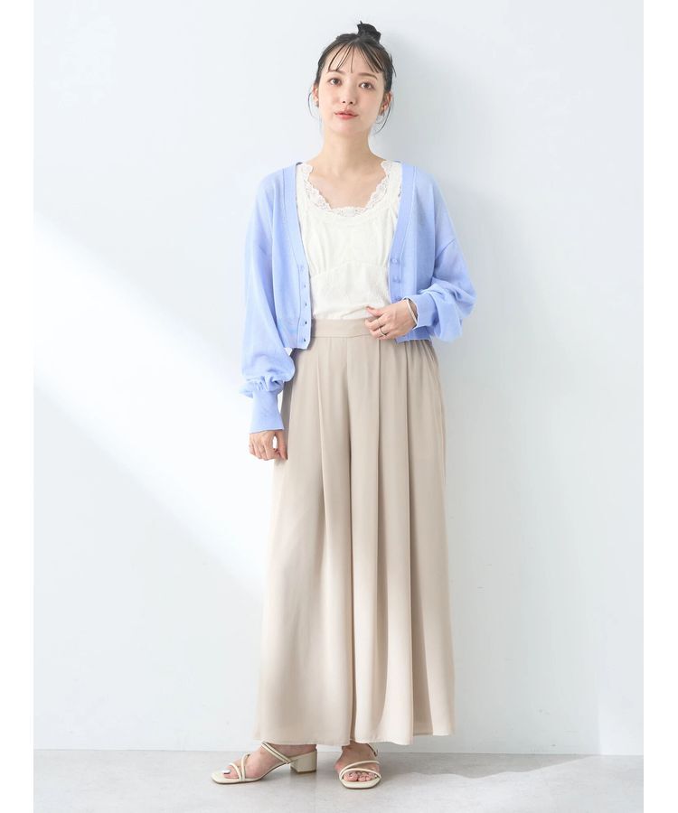 earth music&ecology「シアーラメVネックカーディガン」|カーディガン|