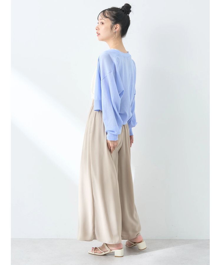 earth music&ecology「シアーラメVネックカーディガン」|カーディガン|