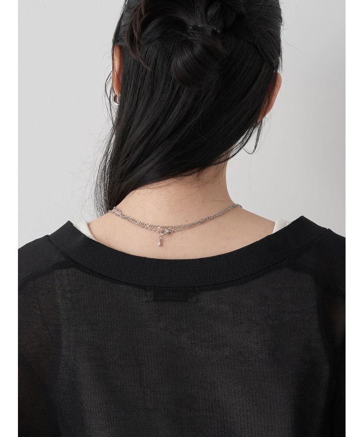 earth music&ecology「シアーラメVネックカーディガン」|カーディガン|