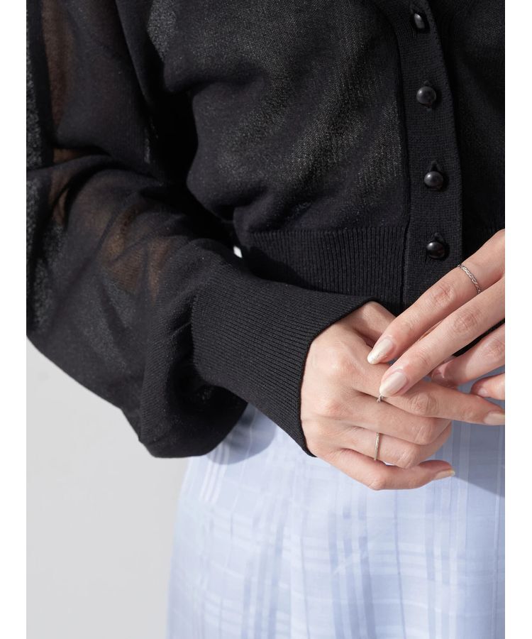 earth music&ecology「シアーラメVネックカーディガン」|カーディガン|