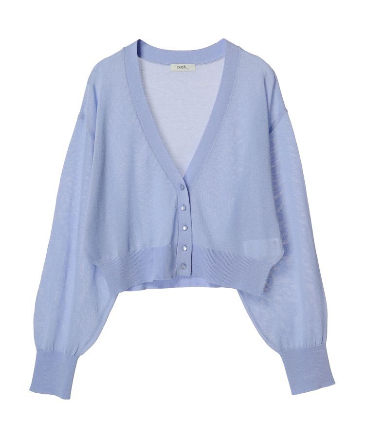 earth music&ecology「シアーラメVネックカーディガン」|カーディガン|