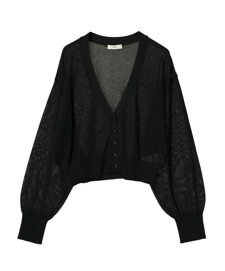 earth music&ecology「シアーラメVネックカーディガン」|カーディガン|