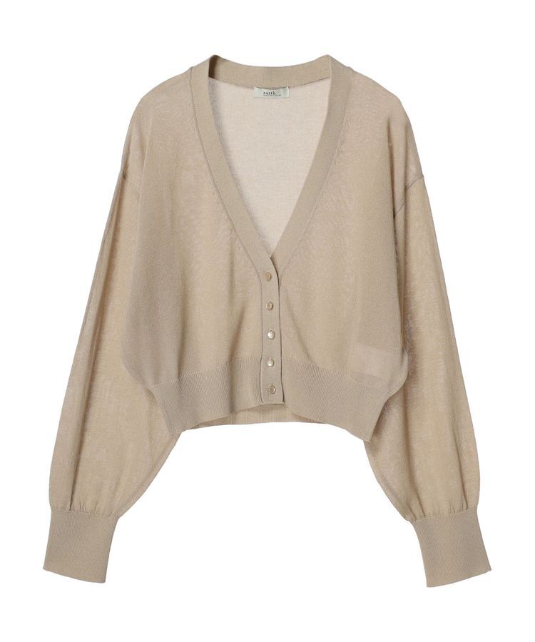 earth music&ecology「シアーラメVネックカーディガン」|カーディガン|