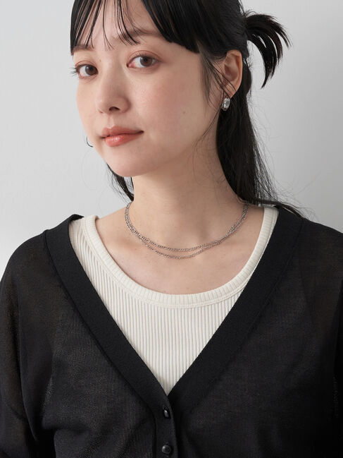 earth music&ecology「シアーラメVネックカーディガン」|カーディガン|