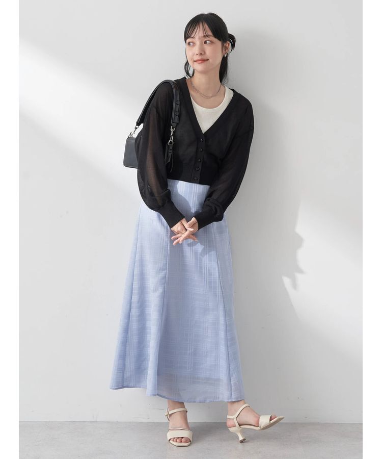earth music&ecology「シアーラメVネックカーディガン」|カーディガン|