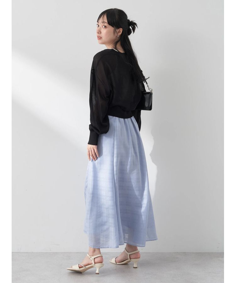 earth music&ecology「シアーラメVネックカーディガン」|カーディガン|