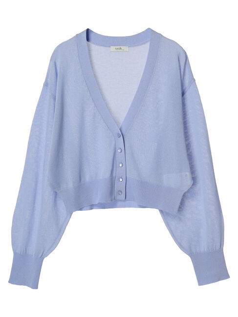 earth music&ecology「シアーラメVネックカーディガン」|カーディガン|