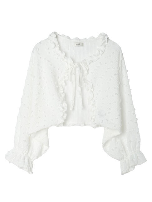 earth music&ecology「ふくれジャガードボレロ」|カーディガン|