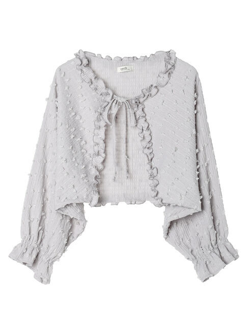 earth music&ecology「ふくれジャガードボレロ」|カーディガン|