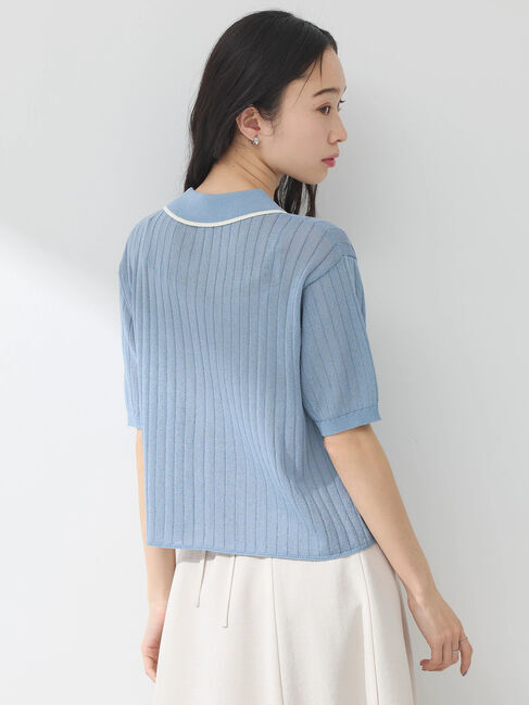 earth music&ecology「ラインポロニットカーディガン」|カーディガン|