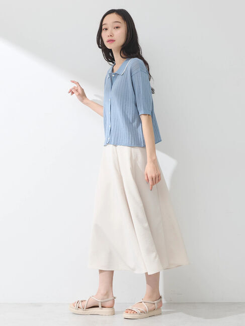 earth music&ecology「ラインポロニットカーディガン」|カーディガン|