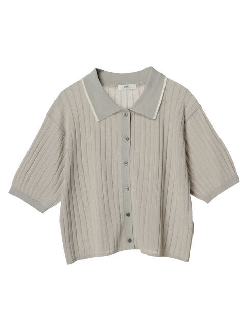 earth music&ecology「ラインポロニットカーディガン」|カーディガン|