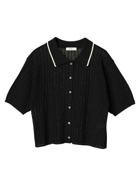 earth music&ecology「ラインポロニットカーディガン」|カーディガン|