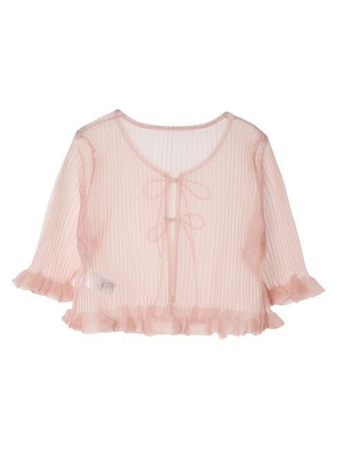 earth music&ecology「シアーラメフリルカーディガン」|カーディガン|