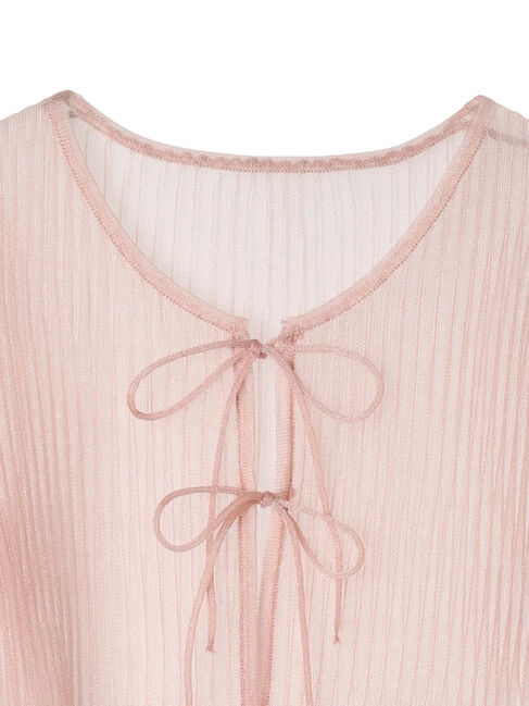 earth music&ecology「シアーラメフリルカーディガン」|カーディガン|