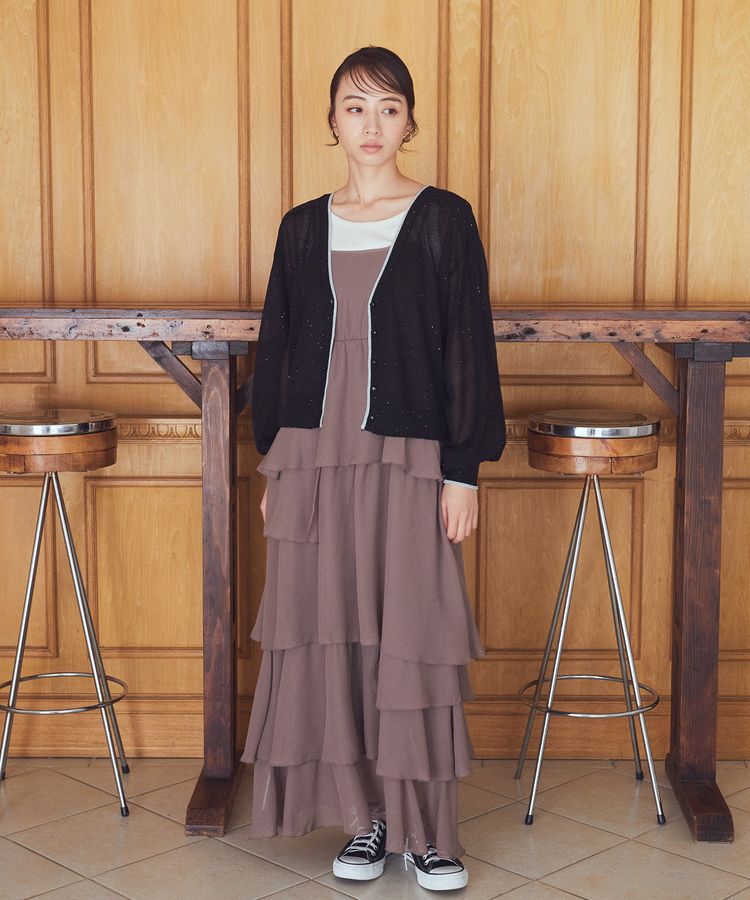 earth music&ecology「ミニスパンコールカーディガン」|カーディガン|