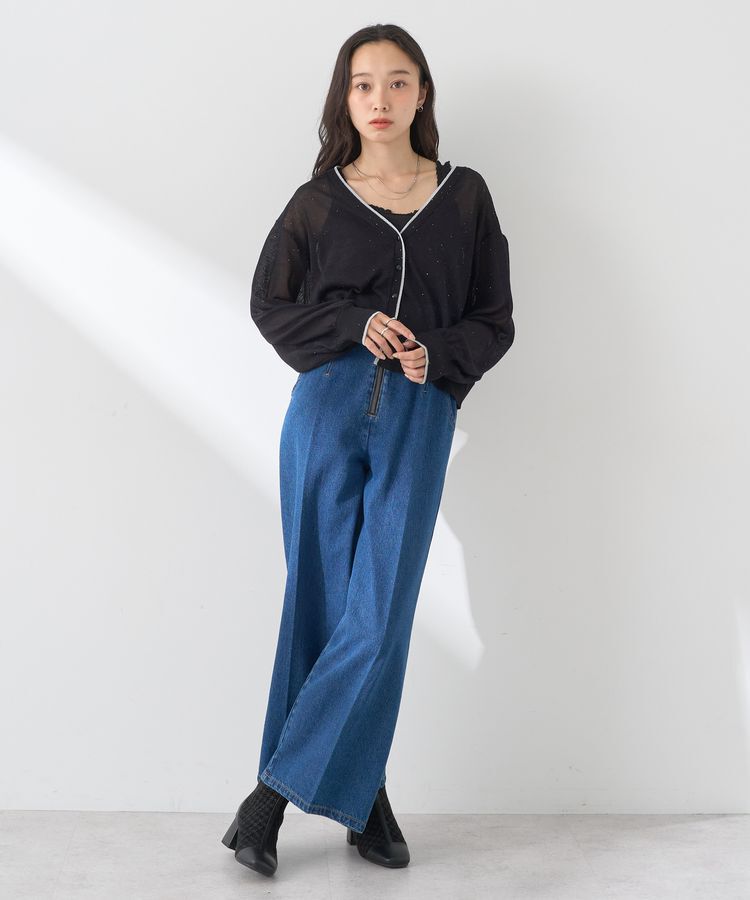 earth music&ecology「ミニスパンコールカーディガン」|カーディガン|