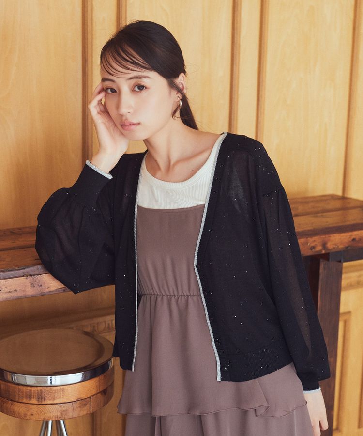 earth music&ecology「ミニスパンコールカーディガン」|カーディガン|