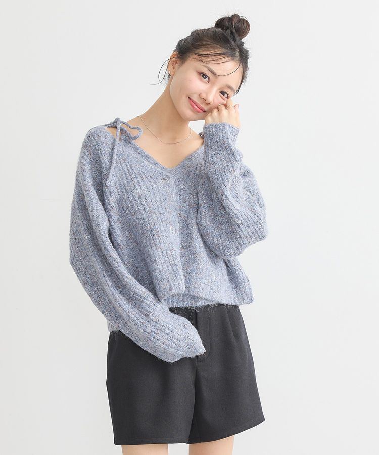 earth music&ecology「【WEB限定】SET2点ショートカーディガン＋リボンキャミソール」|カーディガン|