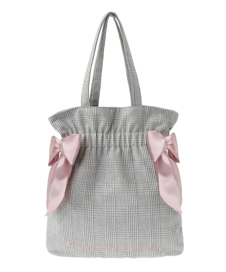 Maison de FLEUR「ラメチェックダブルリボントートバッグ」|トートバッグ|