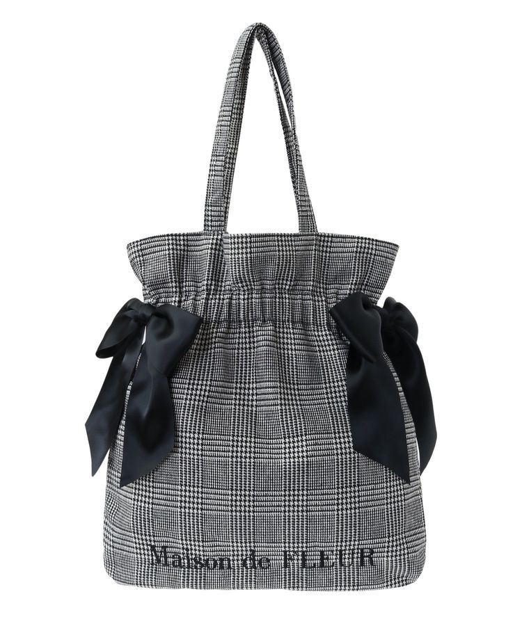Maison de FLEUR「ラメチェックダブルリボントートバッグ」|トートバッグ|