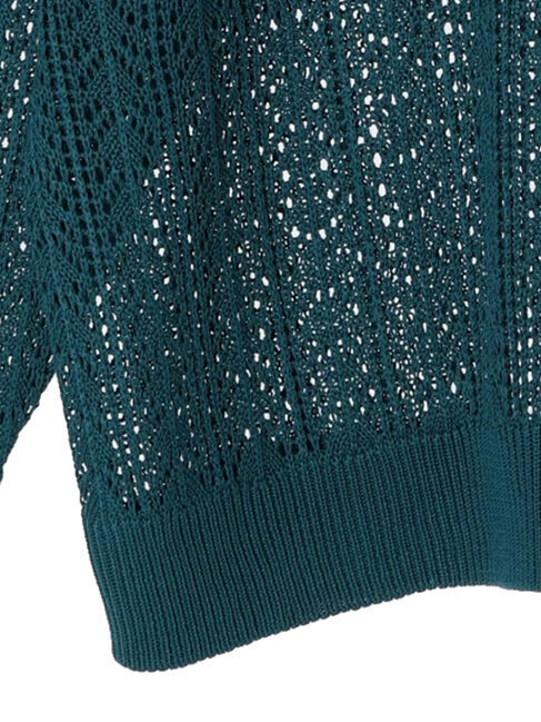  「Vネック透かし編みニットカーディガン」|カーディガン|