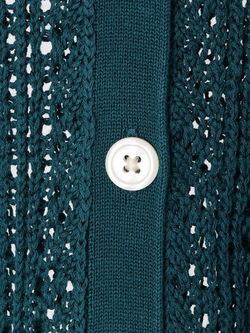  「Vネック透かし編みニットカーディガン」|カーディガン|