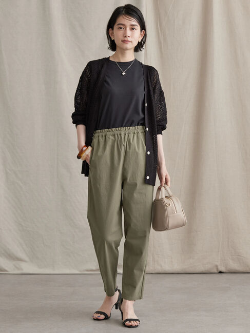  「Vネック透かし編みニットカーディガン」|カーディガン|