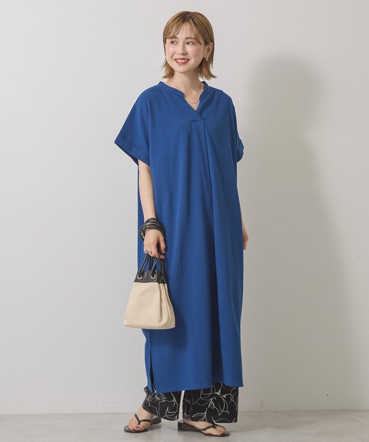 AMERICAN HOLIC「ジョーゼット半袖タックワンピース」|ワンピース|Blue