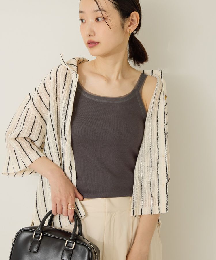 AMERICAN HOLIC「チュールキャミタンクトップ」|インナー|Charcoal Gray