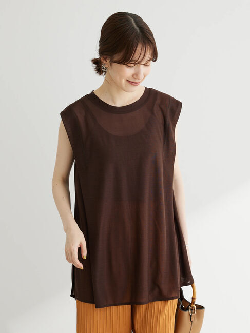 Green Parks「ノースリーブシアーカットプルオーバー」|Tシャツ・カットソー|