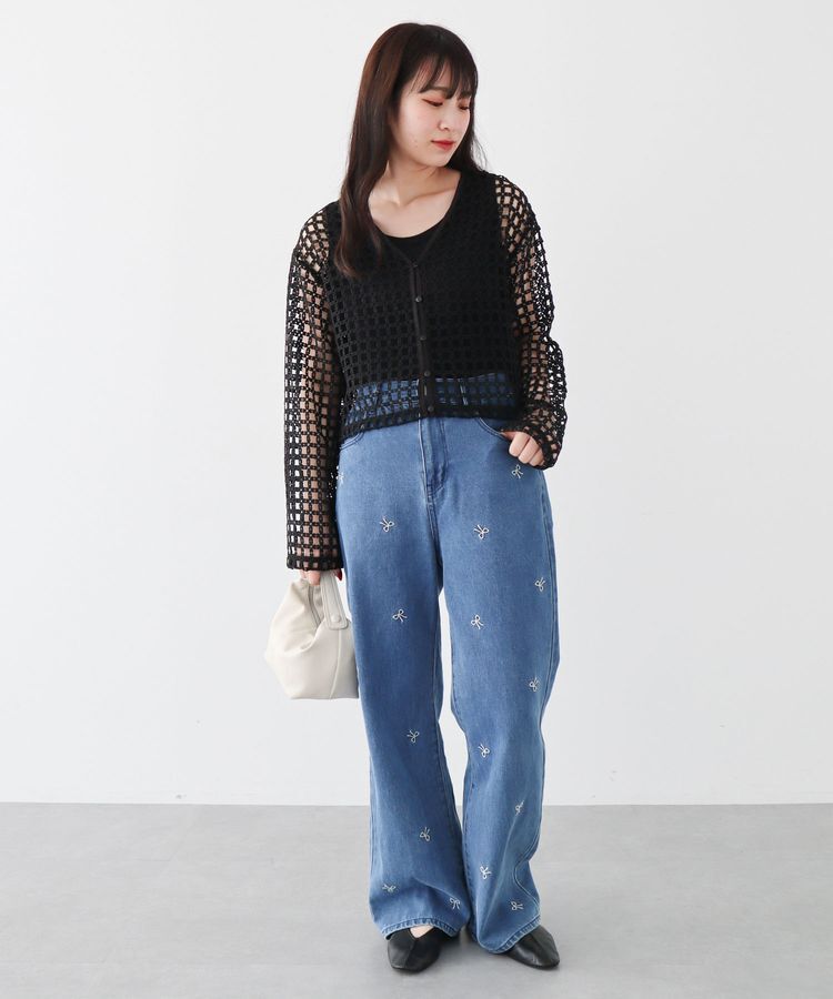 Green Parks「・SUGAR　SPOON　2wayフラワーメッシュカーデ」|カーディガン|