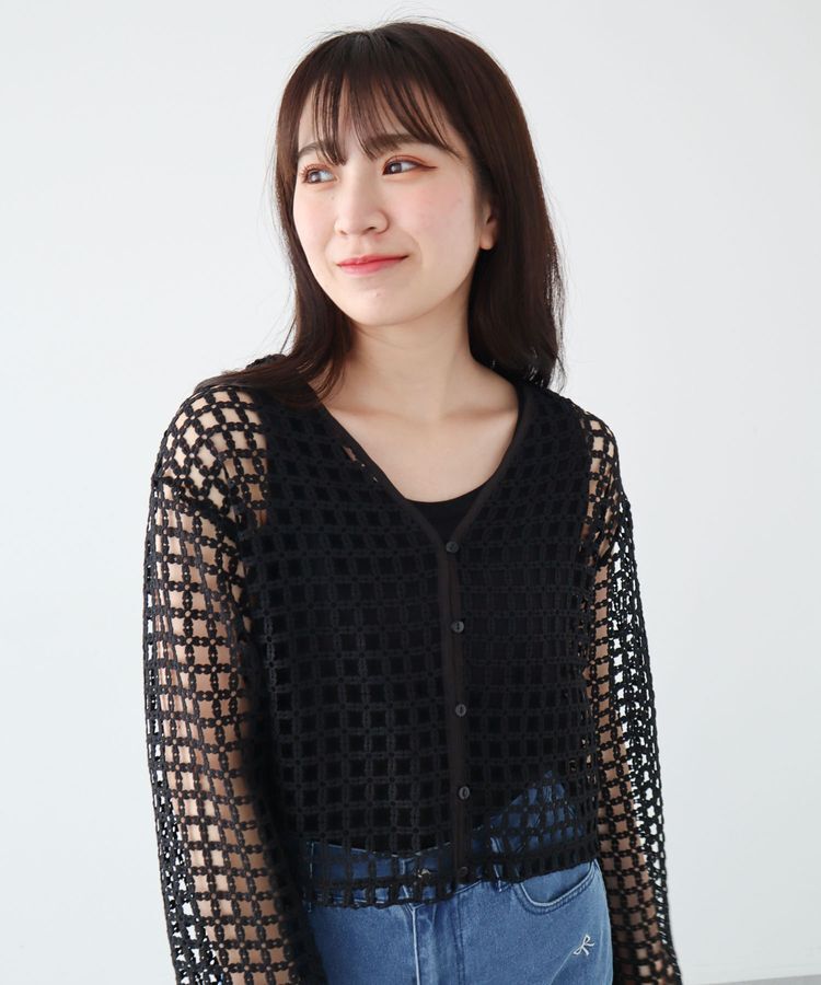 Green Parks「・SUGAR　SPOON　2wayフラワーメッシュカーデ」|カーディガン|